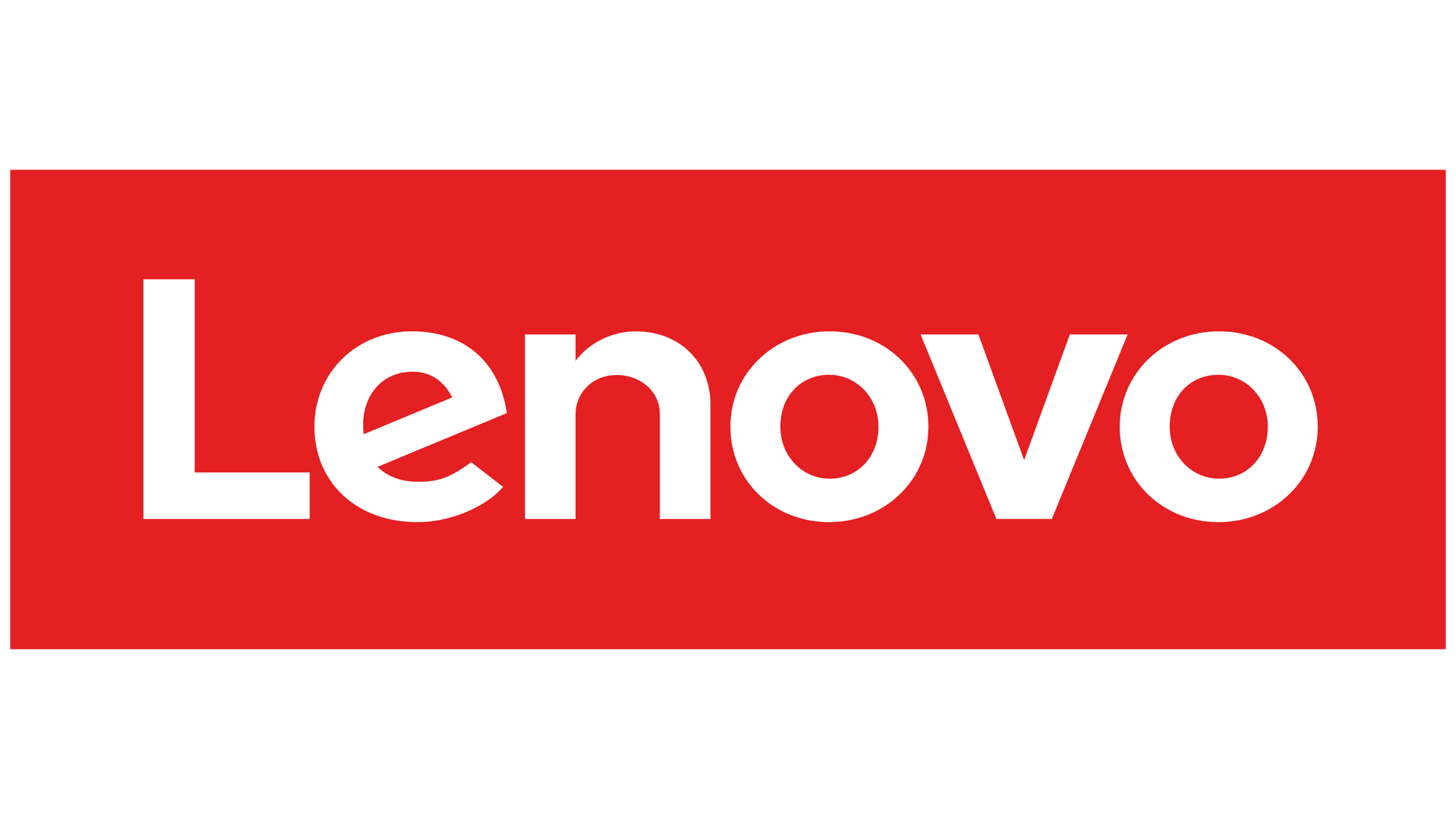 Lenovo logo on a red background, representing the brand's identity and partnership potential for marketing strategies in financial services.
